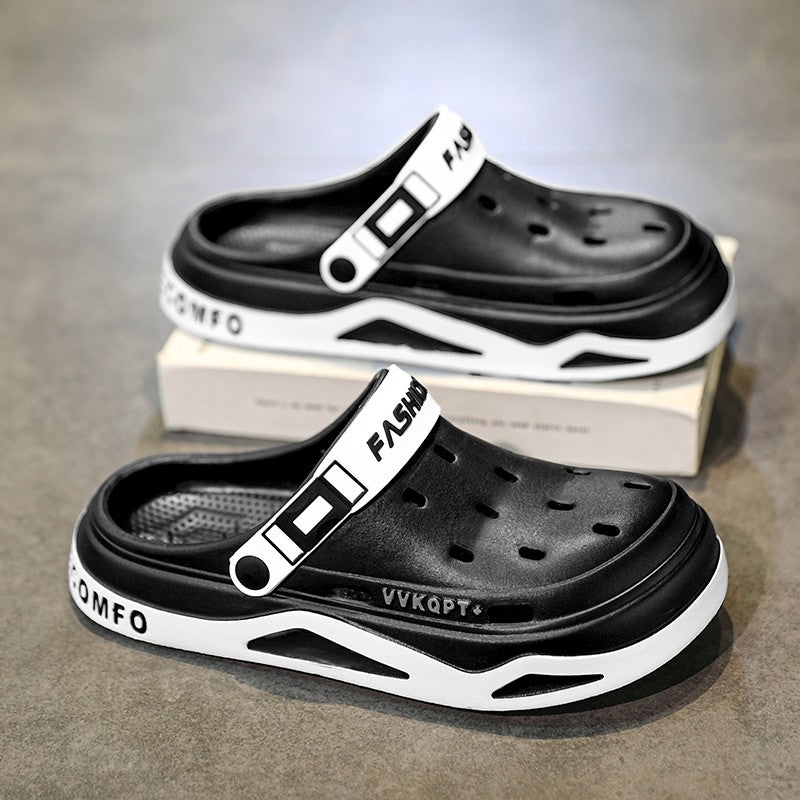 New fashion sandals Men's EVA casual comfortable hole garden shoes outdoor men's beach sandals indoor home unisex slippers