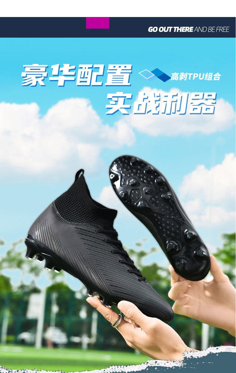 Men Fast Soccer Shoes Professional TF/FG Indoor Futsal Football Field Boot Unisex Society Cleats Long Spikes Sneaker Comfortable