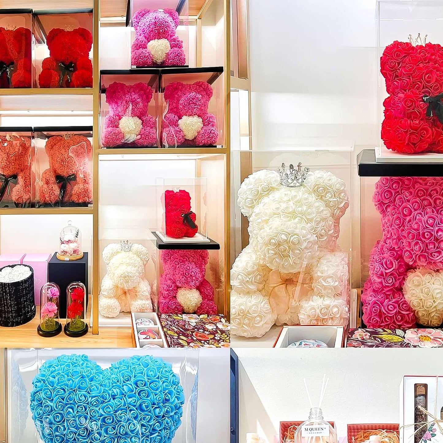 1000x Artificial Red Foam Rose Heads DIY Teddy Bear Rose Flowers Head Bouquet for Wedding Valentine's Day Party Home Decoration