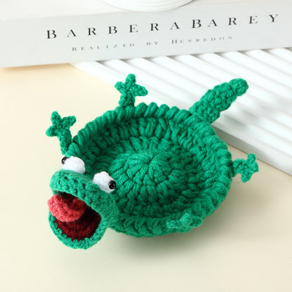 Funny Crochet Animal Coaster Finished Handwoven Coaster Coffee Cup Decor Gift