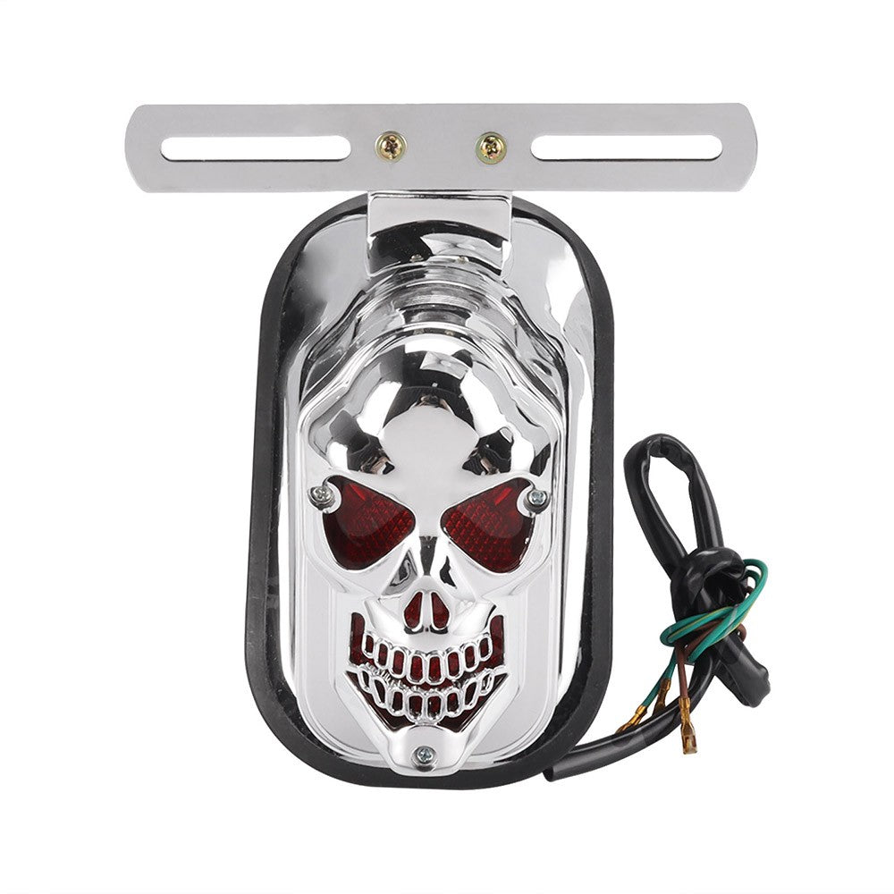 Para-lama traseiro de motocicleta com lâmpada de freio e luzes de placa Caveira Cruzada em Formato de Lápide Para Harley Chopper Bobber Personalizada