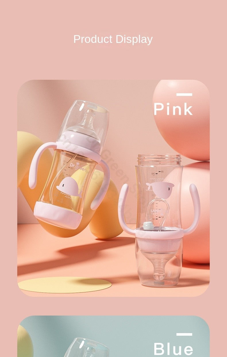 Dr.Green Wide Mouth Newborn baby bottles PPSU Washable Bottles Forward and reverse bi-directional scale inverted milk brewing
