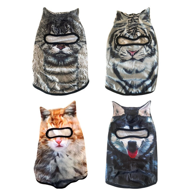3D Cat Ski Balaclava Cute Animal Face Covering Full Face Hood Novelty Motorcycle Motocross Mask Windproof Warm Snowboard Hat