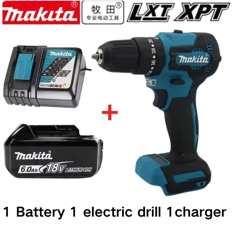 Bateria recarregável 100% original Makita 18V 5.0Ah 6.0Ah 9.0Ah, para ferramentas elétricas Makita Bateria+carregador+furadeira elétrica