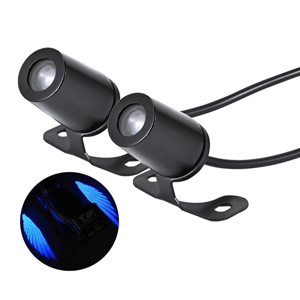 2Pcs Luz de Boas-Vindas LED Para Motocicleta Asas de Anjo Luzes de Projeção 8-30V Motocicleta Luz Decorativa Modificada Luzes Laser de Asa