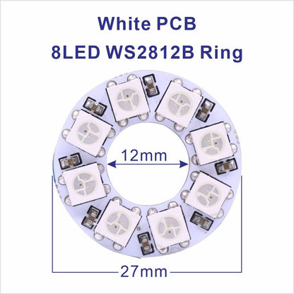 DC5V WS2812B Pixel Ring LED Panel Light Individual 8/16/24/35/45/128 LED Addressable WS2812 IC 5050 RGB LED Ring Module