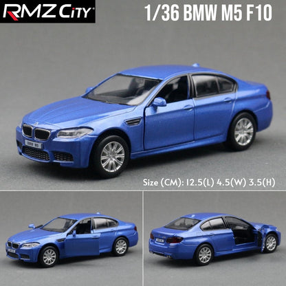 1/36 BMW M2 M3 M4 M5 Modelo de Carro de Brinquedo para Crianças RMZ City Miniatura de Metal Fundido de Corrida com Fricção para Coleção, Presente para Meninos