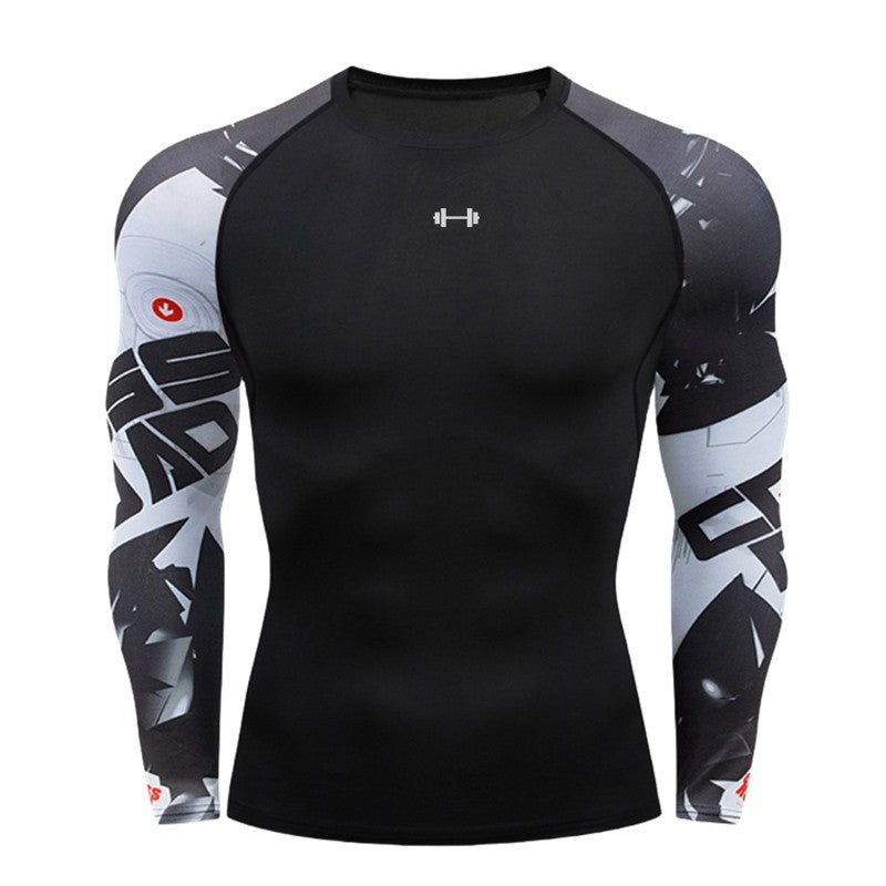 Gym Compression Dry Fit Men's Long Sleeves Fitness T-shirt Spring And Autumn Outdoor Sports Running Tees Sportswear Tops T-shirt