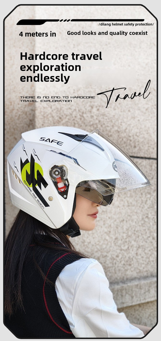Capacete de 58-62cm para Moto de Inverno Térmico, Carro Elétrico, Feminino e Masculino, Com Lente Dupla e Uso nas Quatro Estações