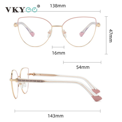 VICKY New Personalized Simple Cat's Eye Fashion Design Women's Anti-Blue Light Reading Glasses Customizable Prescription 78001