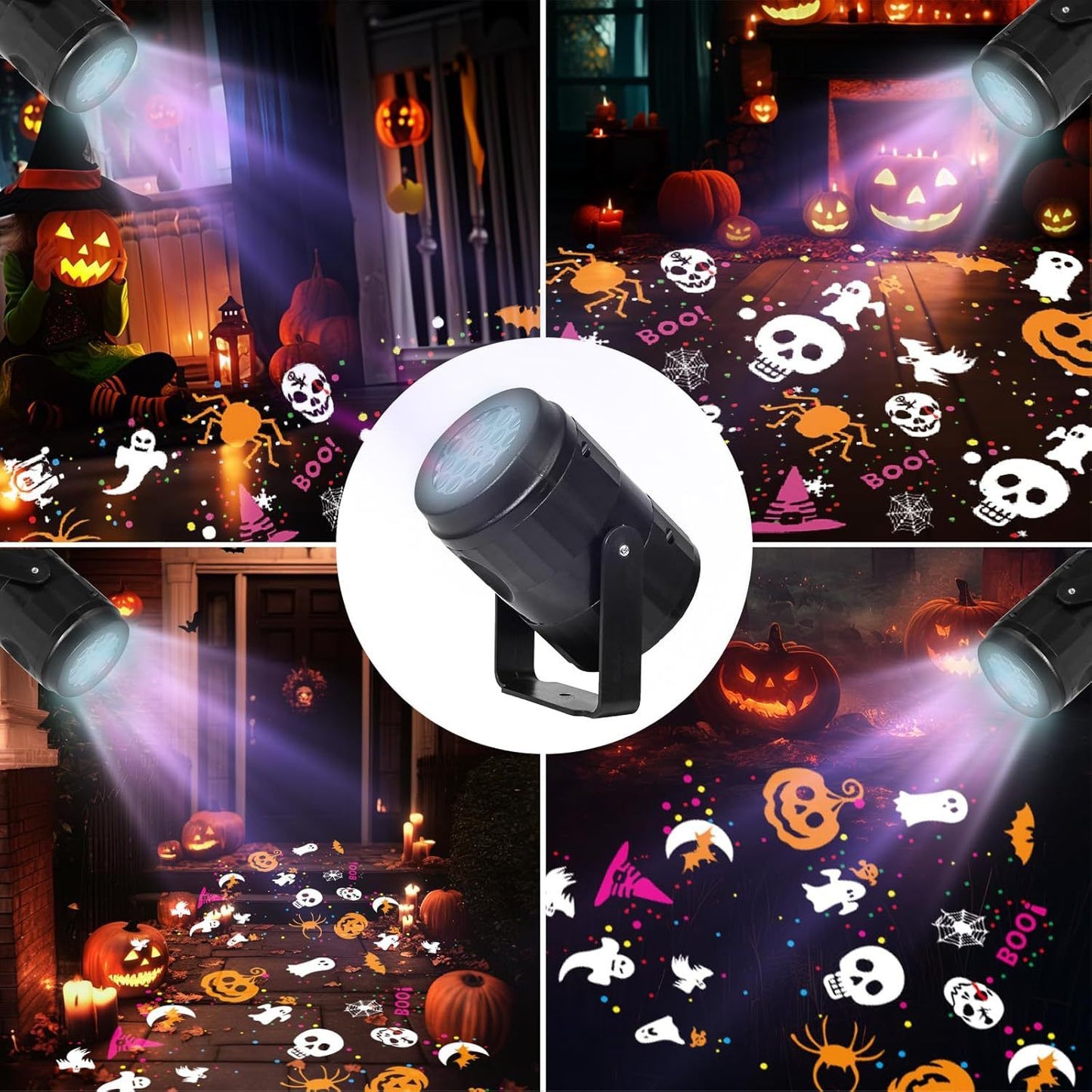 Pumpkin/Snowflake Projector Lights Outdoor/Indoor USB Rotating Pumpkin Ghost Ambient Light Halloween Christmas Festive Decor