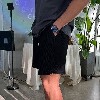 Men's Summer Quick Dry Breathable Gym Fitness Sports Running Ruffled Casual Shorts Workout Jogger Short Pants Loose Sweatpants