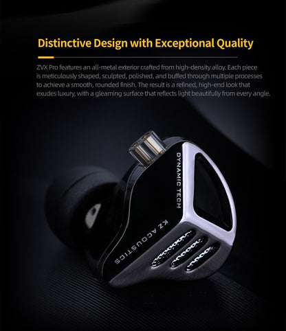 Fones de ouvido KZ ZVX Pro dinâmicos HIFI com graves, intra-auriculares, monitor de ouvido, fones de ouvido esportivos com cancelamento de ruído