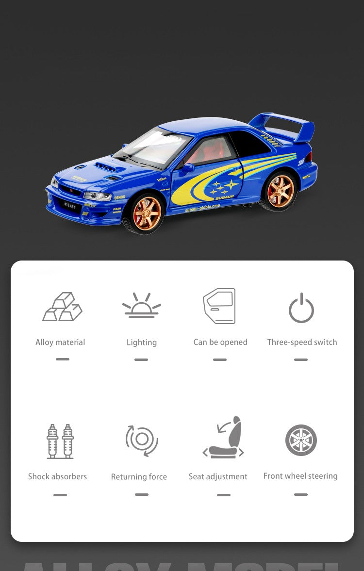 JDM 1/32 Subaru Impreza WRX STI Rally Supercar Diecast Model Alloy Metal Car Children's Toy Car Miniature Mini GT Holiday Gifts