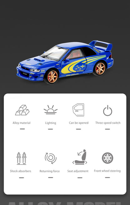 JDM 1/32 Subaru Impreza WRX STI Rally Supercar Diecast Model Alloy Metal Car Children's Toy Car Miniature Mini GT Holiday Gifts