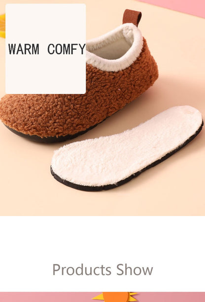 Evshine Curly Plush Children Shoes Super Warm Boys Girls Cotton Shoes Comfortable Casual Fuzzy Shoes Non-Slip Kids Cotton Shoes