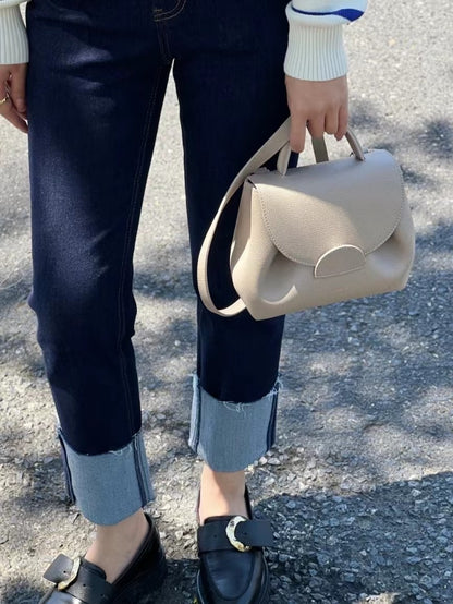 French Style Niche Fashion Crossbody Top Handle Bag Women Pu Leather Casual Daily Luxury Handbag Adjustable Shoulder Strap Y2k