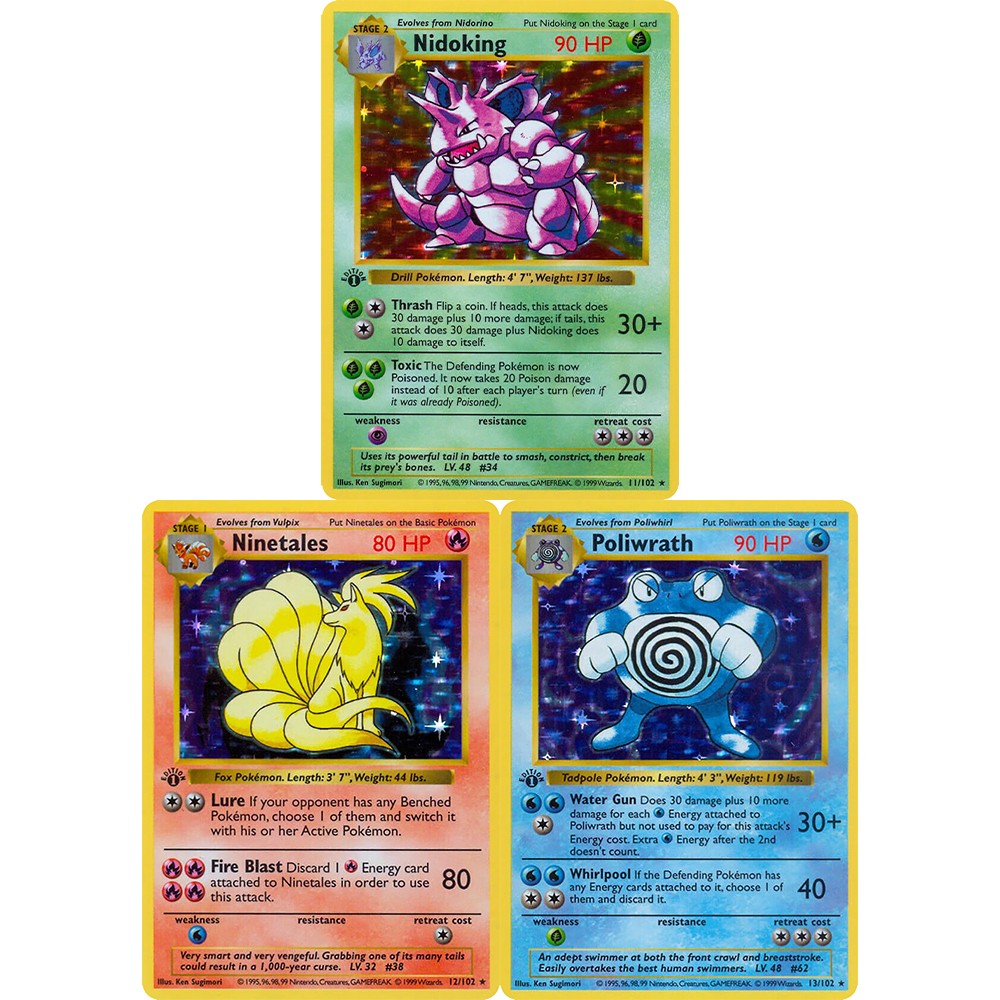 PKM Cartas de Jogo Proxy Foil Conjunto Completo Team Rocket (RO) Jungle (JU) Base Set (BS) Fossil (FO) TCG Colecionável Brinquedo e Presente Pokemon