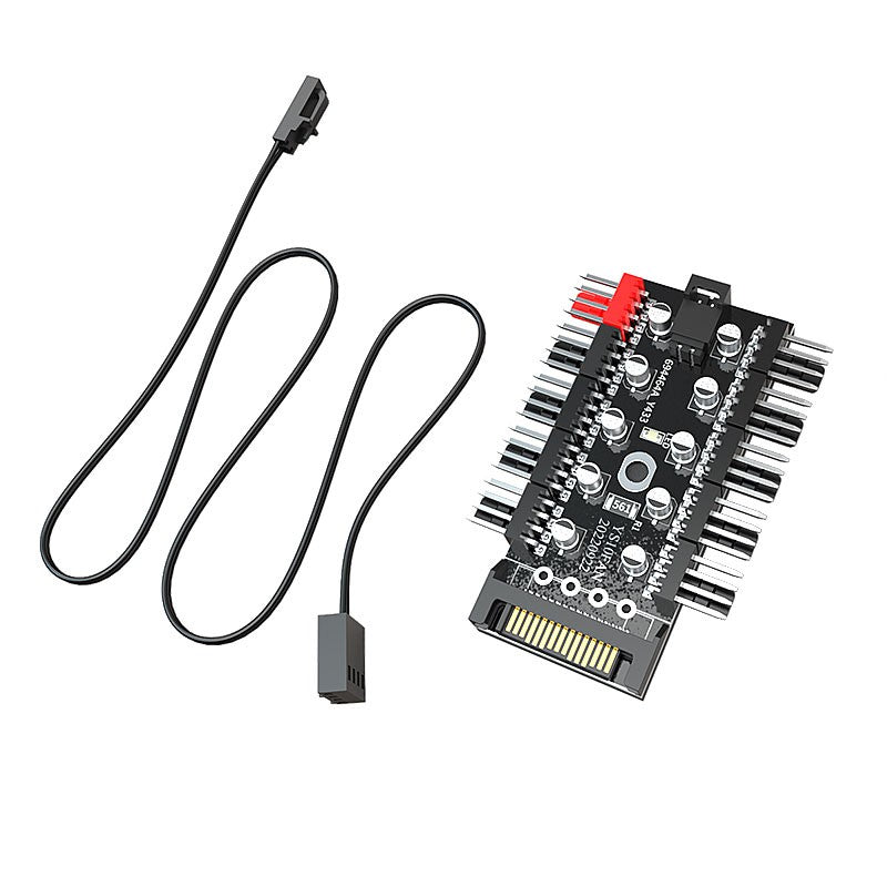 TEUCER 1 to 10 PWM Fan HUB 4PIN 3PIN 12V Splitter Cable Splitter Desktop Computer Cooling Fan Extension Adapter