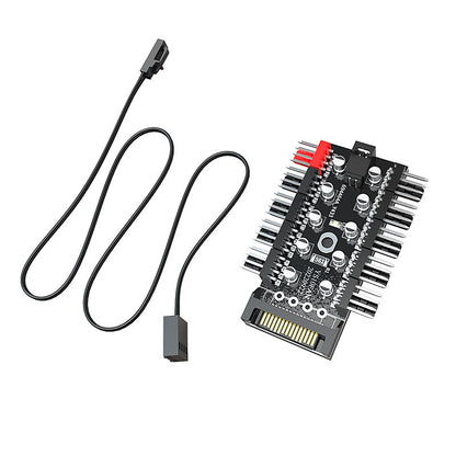 TEUCER 1 to 10 PWM Fan HUB 4PIN 3PIN 12V Splitter Cable Splitter Desktop Computer Cooling Fan Extension Adapter