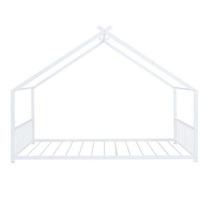 Cama Montessoriana de Metal Branca - Resistente, Elegante e Moderna para Quartos Infantis, com Grades de Segurança, Fácil de Montar,