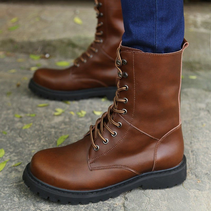 Botas Táticas Militares Masculinas Botas de Tornozelo de Deserto de Cano Alto Quentes e Antiderrapantes com Cadarço para Outono Inverno Masculino de Tamanho Grande