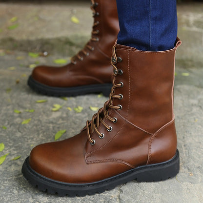 Botas Táticas Militares Masculinas Botas de Tornozelo de Deserto de Cano Alto Quentes e Antiderrapantes com Cadarço para Outono Inverno Masculino de Tamanho Grande