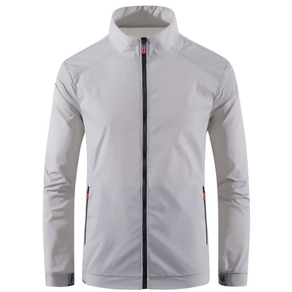 Men's sun protection clothes for summer ultra-thin breathable ice silk trendy fashion UV resistant air conditioning jacket jacke