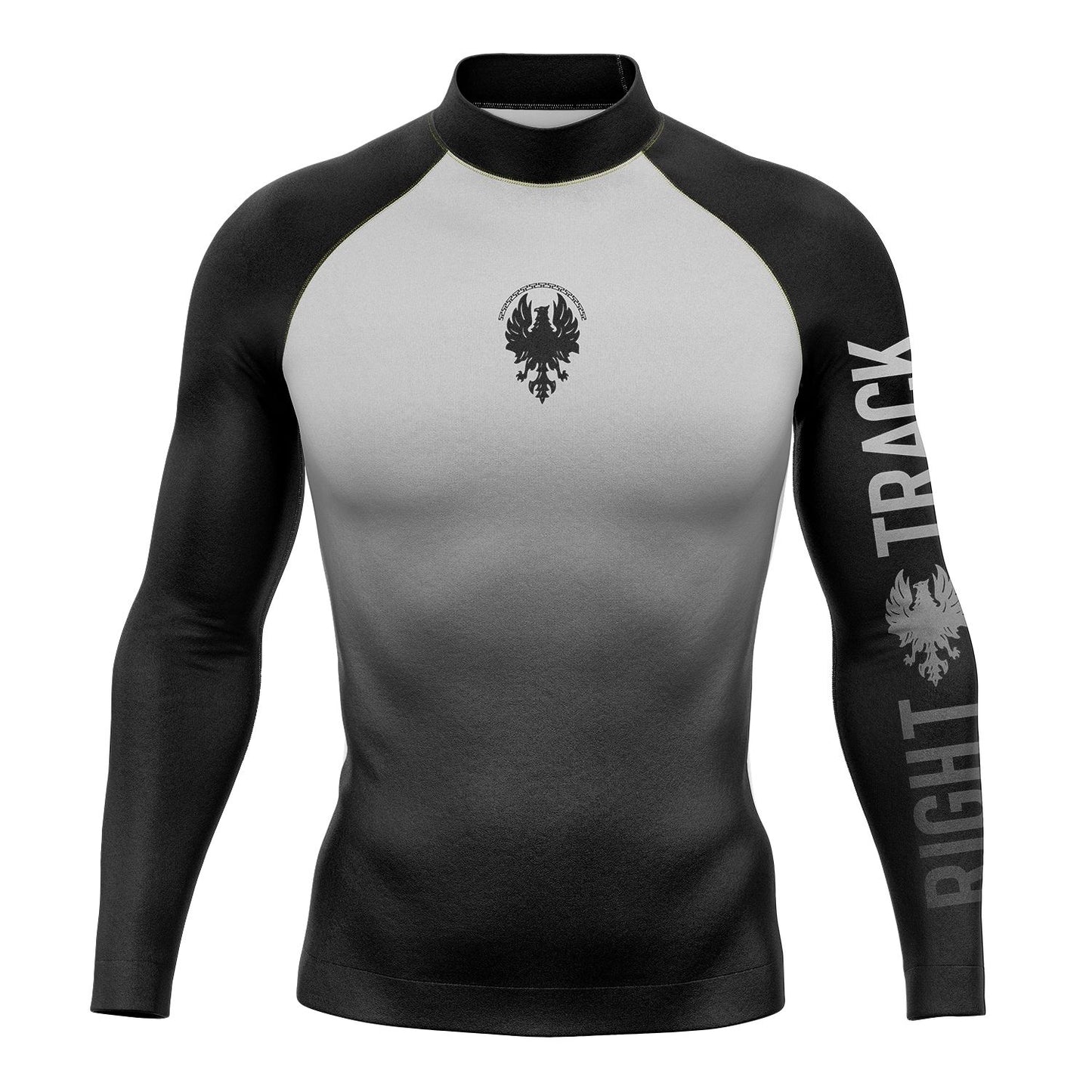 RIGHTRACK Men's Long Sleeve Surfing Shirt Rashguard UV Protection Lycra Swimwear UPF Diving Suit Gym Cheerful Clothes