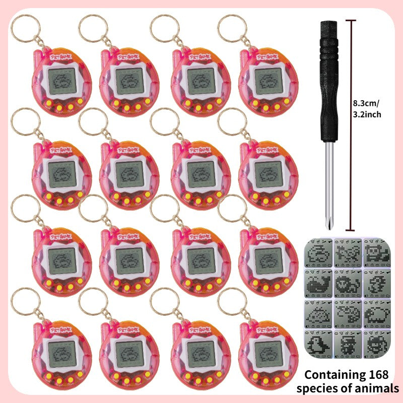 64-6PCS Virtual Pet Keychain Tamagotchi Electronic Toys for kids Video Game Party Favors Birthday Gifts School Classroom Prizes