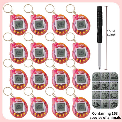 64-6PCS Virtual Pet Keychain Tamagotchi Electronic Toys for kids Video Game Party Favors Birthday Gifts School Classroom Prizes