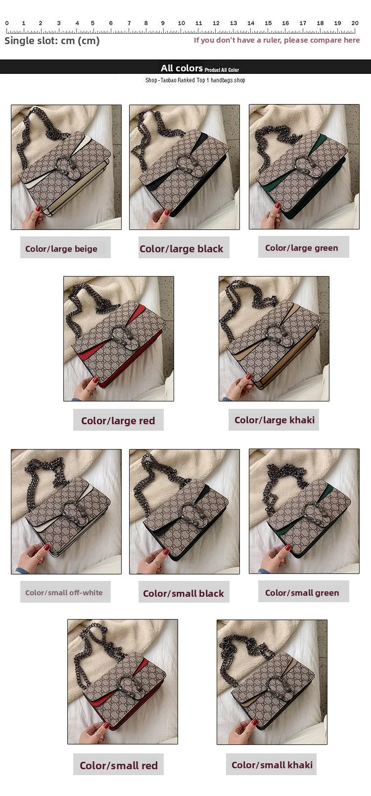 Women Stylish Retro Print Shoulder Crossbody Bag Fashionable Chain Underarm Purse Medium Hardness Polyester Lining