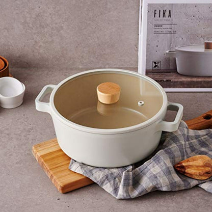 Conjunto de Panelas Antiaderentes para Cozinha, 4 Peças, com Tampa, Revestimento Cerâmico Saudável, Panela de Cozido, Panela, Compatível com Indução