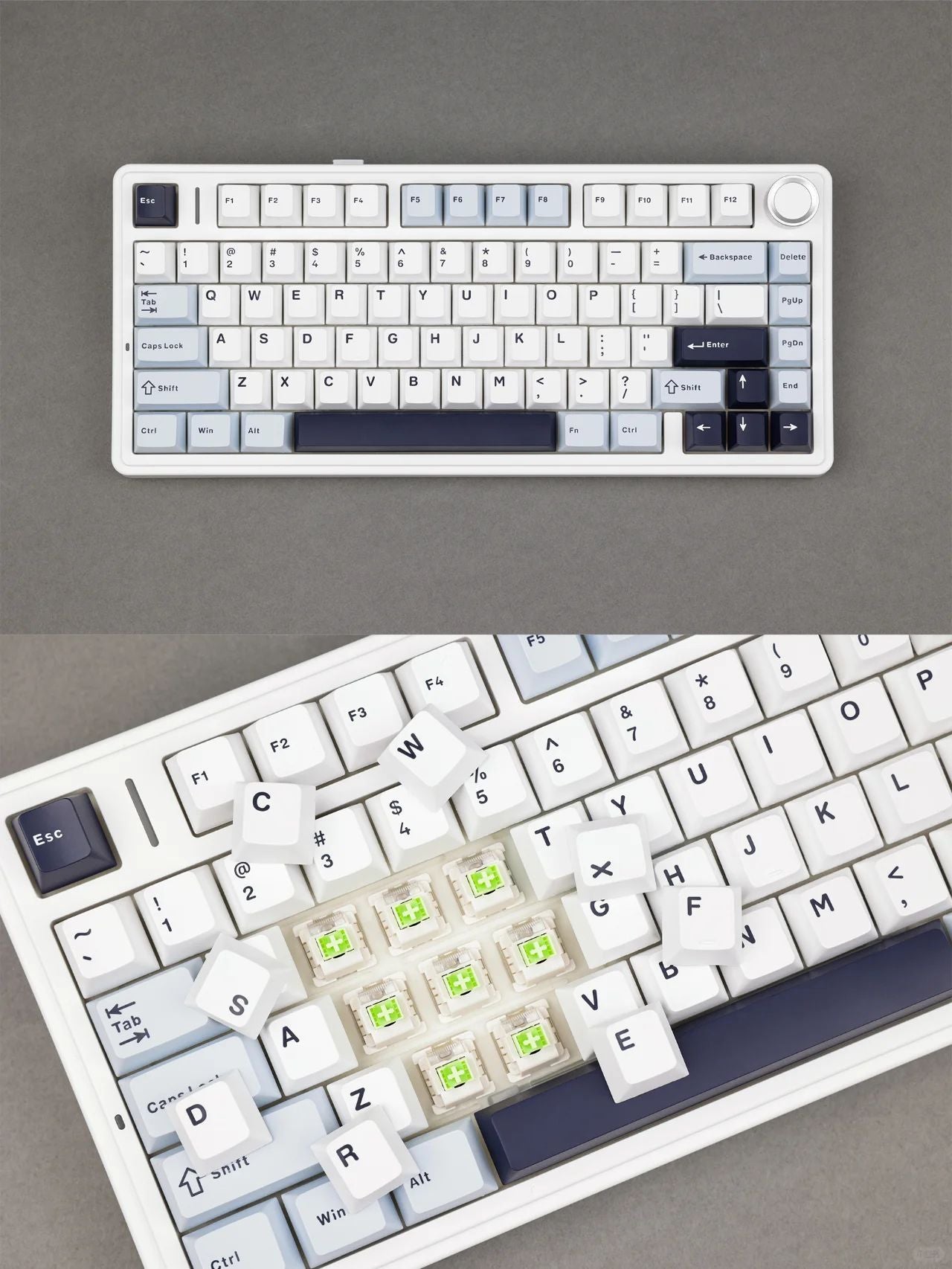 Teclado Mecânico AULA F75 Com Fio/Sem Fio 2.4G/Bluetooth RGB PBT Layout 75% Perfil OEM Gasket Personalizado Teclado Gamer de PC