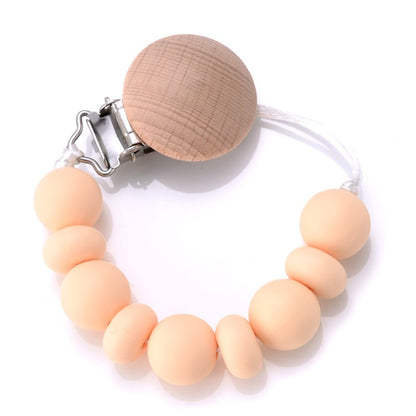 New Silicone Beads Dummy Clip Holder Soother Pacifier Clips Chain for Baby Teething Toys Chew Gifts Accessories BPA Free
