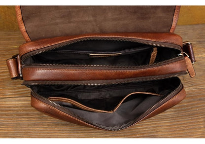 Leather shoulder bag men's messenger bag casual men's bag tide brand high-capacity leather messenger bag tooling backpack.