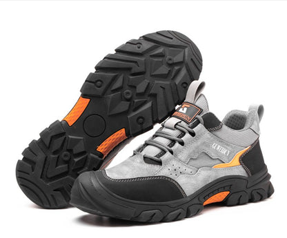 Men Safety Work Shoes Plastic Toe Safety Boots Fashion Lightweight Comfort Working Sneakers Anti-puncture Indestructible Shoes