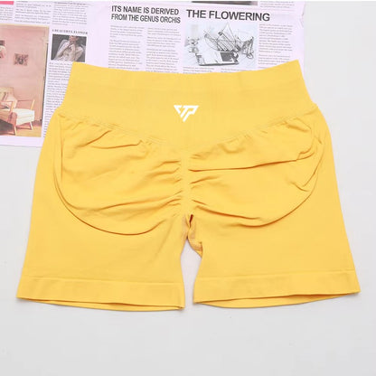 Women's High-quality Sports Elastic Fitness Shorts Peach Belly Yoga Training Running Tight Yoga Shorts