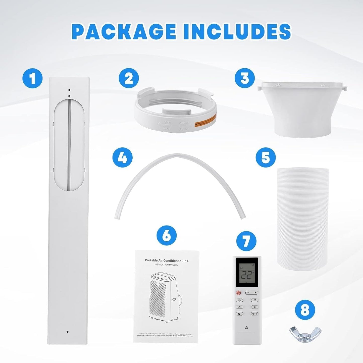 Ar Condicionado Portátil 14000 BTUs Refrigera até 70 m² Unidade AC 3 em 1 Desumidificador Ventilador Controle Remoto Timer 24h para Casa