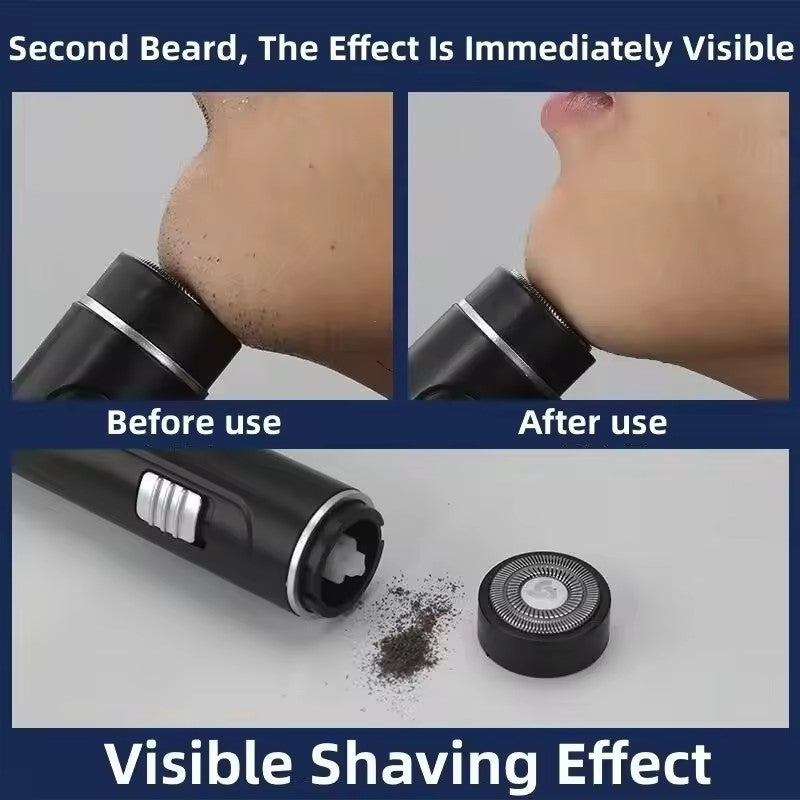 Compact and Convenient Men's Electric Shaver - USB Rechargeable, Wet & Wet, One Touch - Great for Home, Car and Travel!