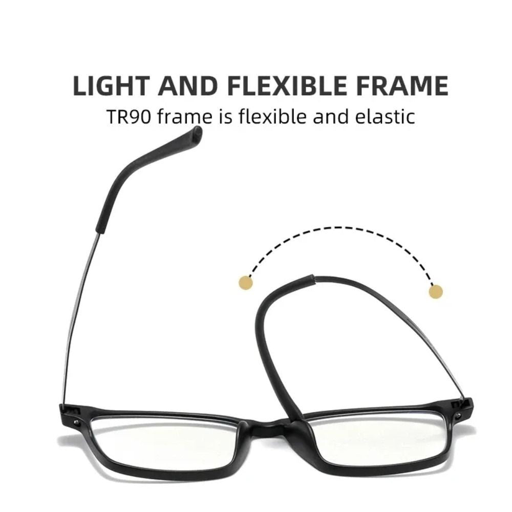 Blue Light Blocking Reading Glasses Men Women Ultralight TR90 Titanium Alloy Optical Frame Eyeglasses Square Eyewear
