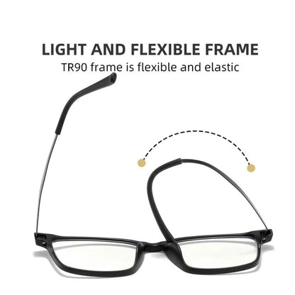 Blue Light Blocking Reading Glasses Men Women Ultralight TR90 Titanium Alloy Optical Frame Eyeglasses Square Eyewear