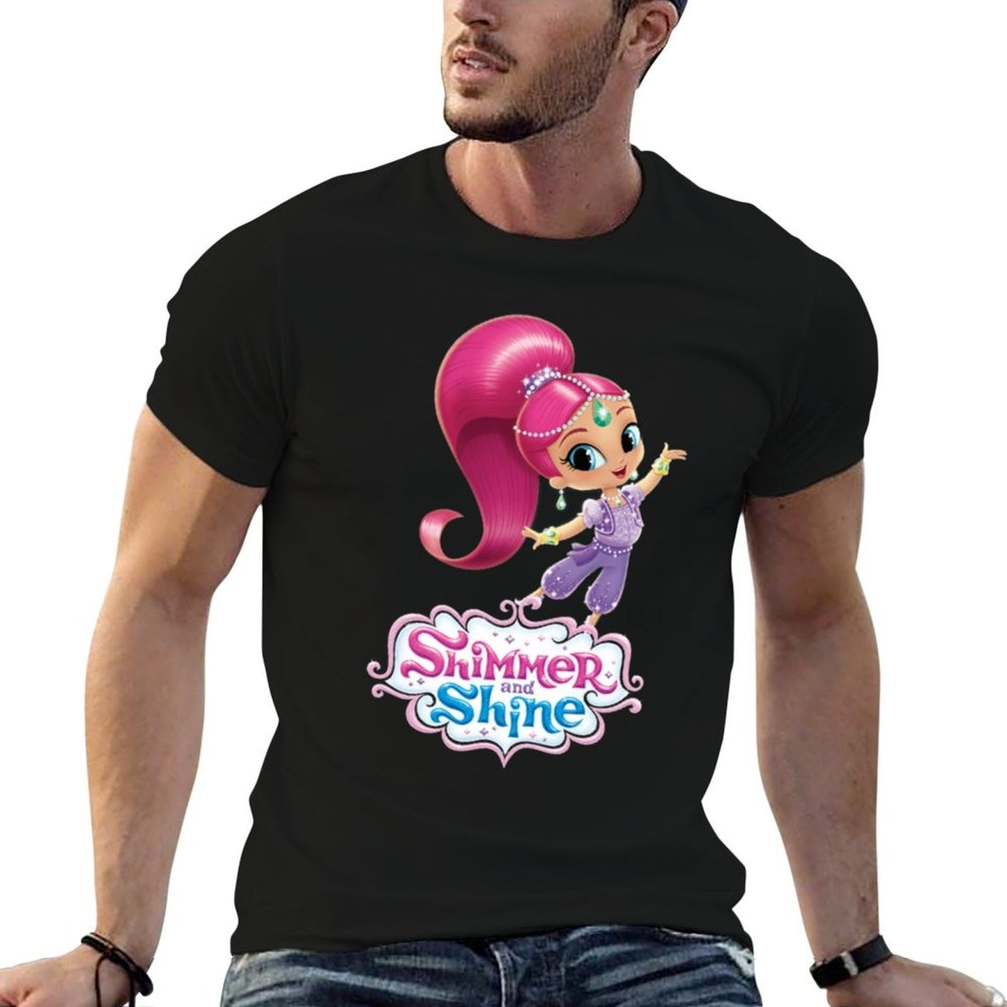 Shimmer And Shine T-Shirt men t shirt cotton 100% black cotton t-shirt plain for man package T-Shirt