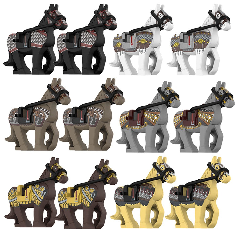 Blocos de Montar Zoológico Medieval Acessórios de Personagens Montarias Animais Cervos Elefantes Camelos Lobos Cavalos de Guerra Tijolos Brinquedos Presentes K080