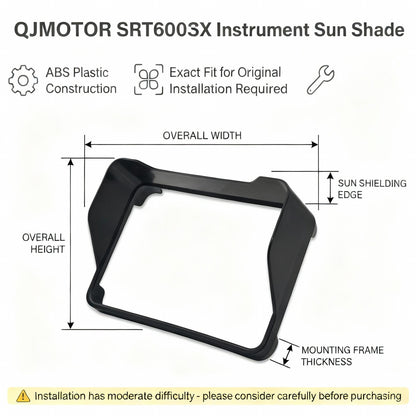 Cobertura do para-sol para painel de instrumentos QJMOTOR SRT500SX SRT 600SX 750X 800X SRT600 2025 2026 Proteção da tela da motocicleta