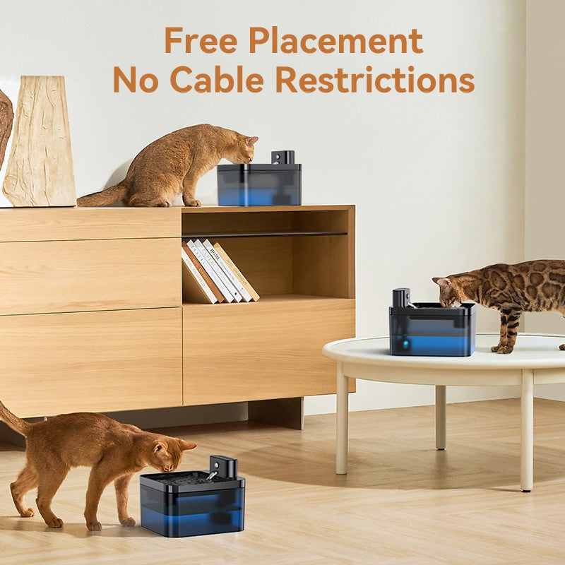ROJECO Fonte de Água Automática Sem Fio para Gatos 2600mAh Bebedouro para Pets para Cães e Gatos Sensor Infravermelho Bebedouro Inteligente para Pets