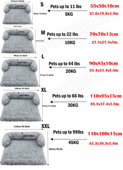 Manta lavável Capa de sofá Cama grande para cães Sofá de pelúcia para cães e gatos Sofá almofada de pelúcia quente para cães e gatos. Inverno