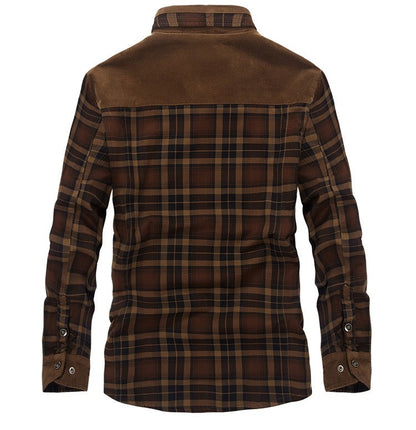 Brand Shirt Men Casual Shirts Wool Fleece Thick Warm Shirts for Men Handwork Plaid Shirt Men Camisa Denim Hombre Size M-4XL