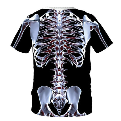 Halloween Skeleton T Shirt For Men Funny 3D Printed Tuxedo T-Shirt Cosplay Costume Suit Tie Tee Shirt Tops Kids Short Sleeves