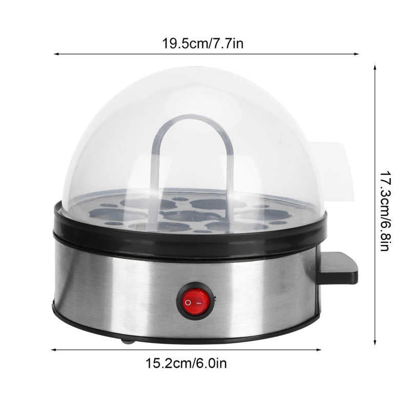 Panela Elétrica a Vapor para 7 Ovos Cozedor Mini Máquina de Cozinhar Ovos em Aço Inoxidável Utensílio de Cozinha para Casa UE 220V
